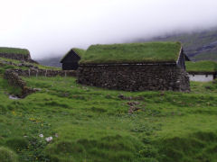 traditionel bygget gård i Saksun