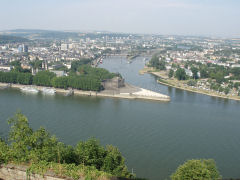 Deutche Eche set fra festung Ehrenbreitstein